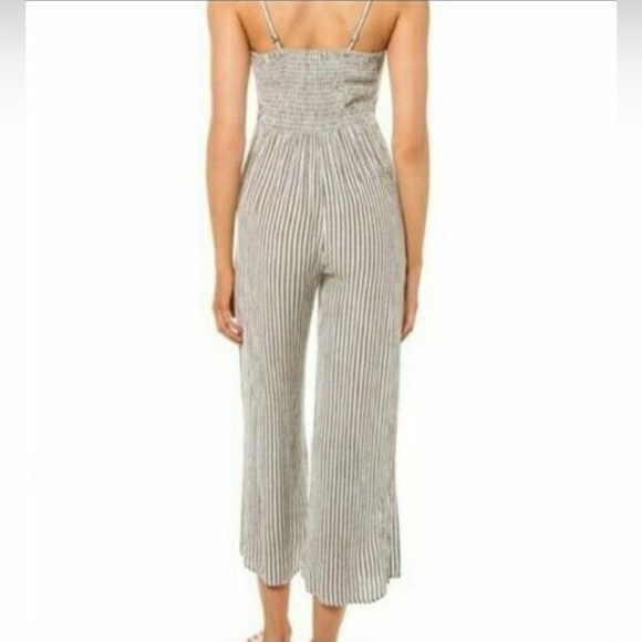 Elan Gray and White Striped Jumpsuit - Picture 2 of 9